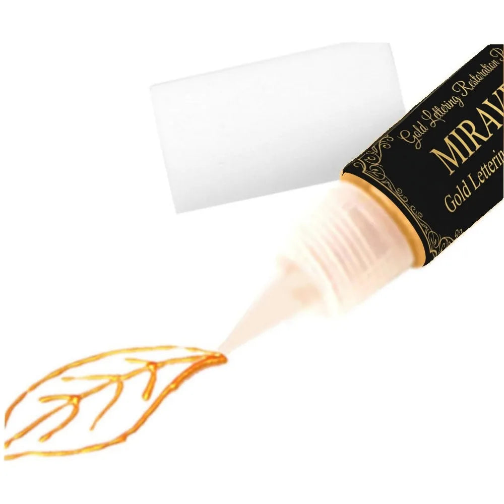Gold Tombstone Marker Pen 10ml with Detail Brush, Waterproof Paint Pen for Restoring Faded Grave Inscriptions on Granite Peaceful Pleasures Health and Wellness