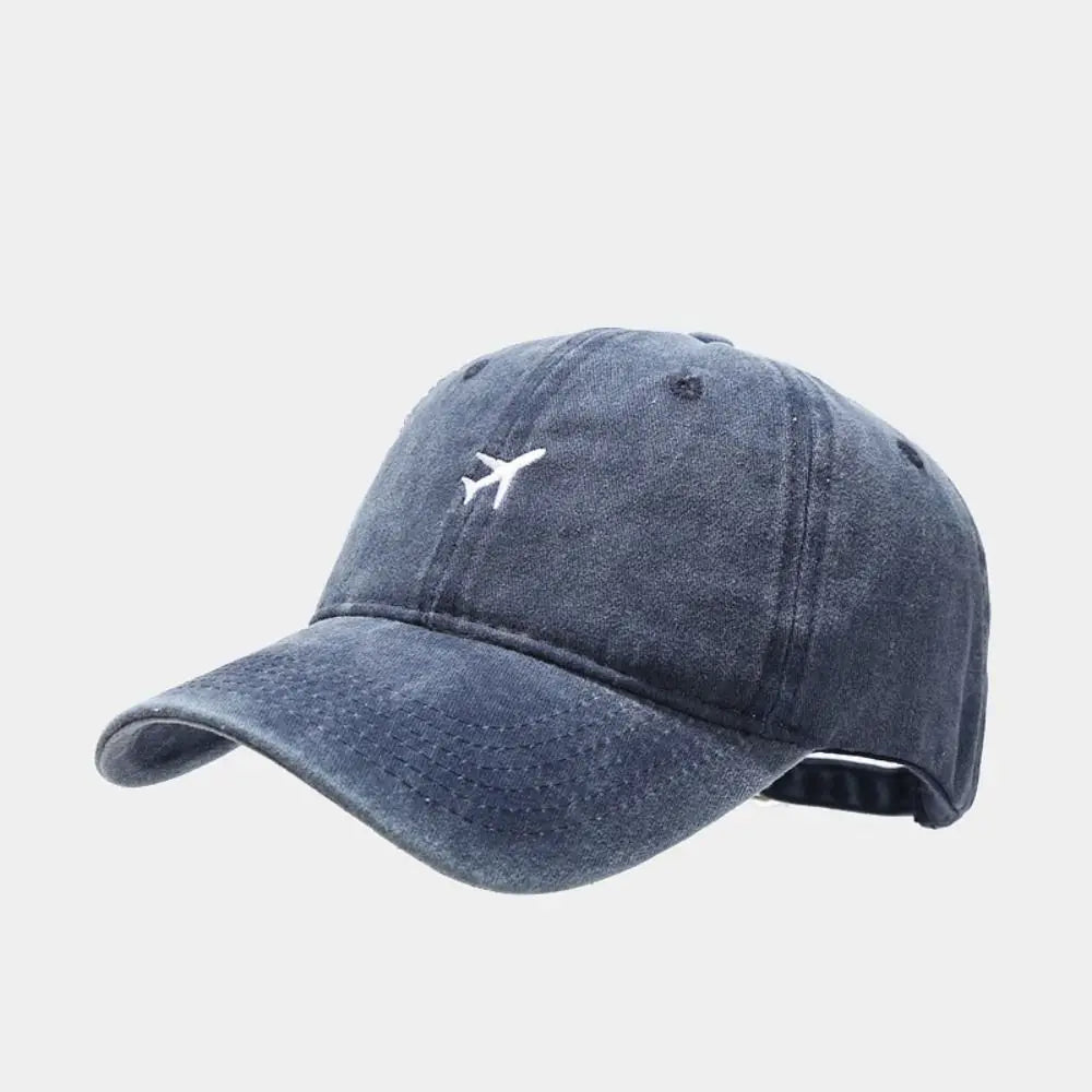 Airplane Embroidered Washed Cotton Baseball Dad Hat | Unisex