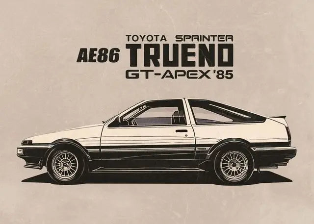 Initial D AE86 Takumi Anime Canvas Wall Art | Drift Car Poster