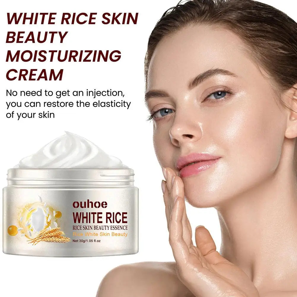 White Rice Essence Brightening Face Cream 30g – Lightweight Moisturizer for All Skin Types Peaceful Pleasures Health and Wellness