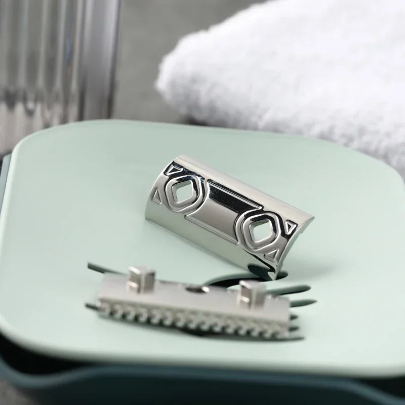 2026 New Arrival！YAQI Harlequin 316 Stainless Steel Polished Safety Razor Head with 0.90mm Blade Gap Peaceful Pleasures Health and Wellness