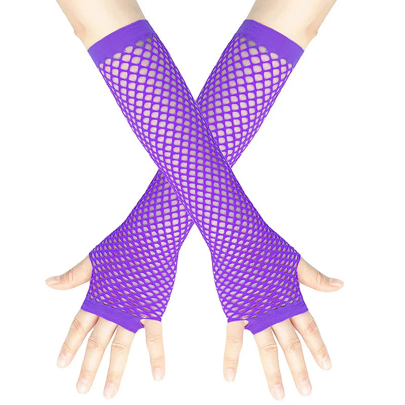 Women's Long Fingerless Fishnet Gloves | Punk Rock Arm Warmers