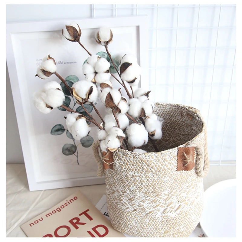 Dried Cotton Floral Branch Stem | Vase Wedding Home Decor