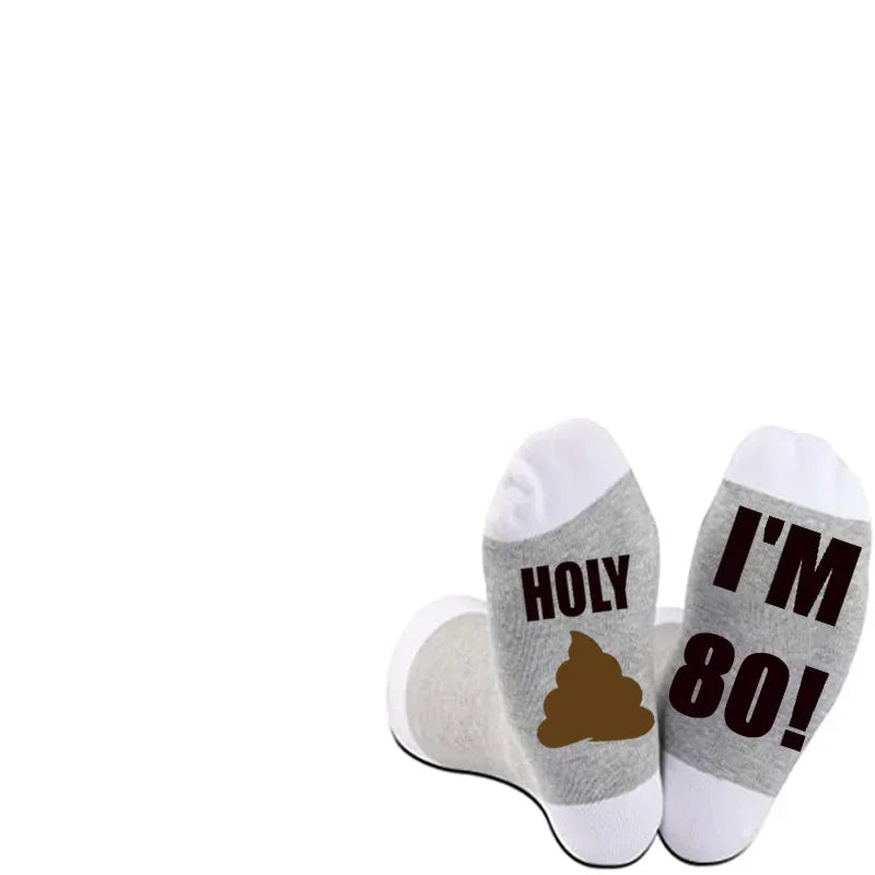 Funny Milestone Birthday Socks Gift – 30th 40th 50th 60th 70th 80th Novelty Birthday Socks Peaceful Pleasures Health and Wellness 80th