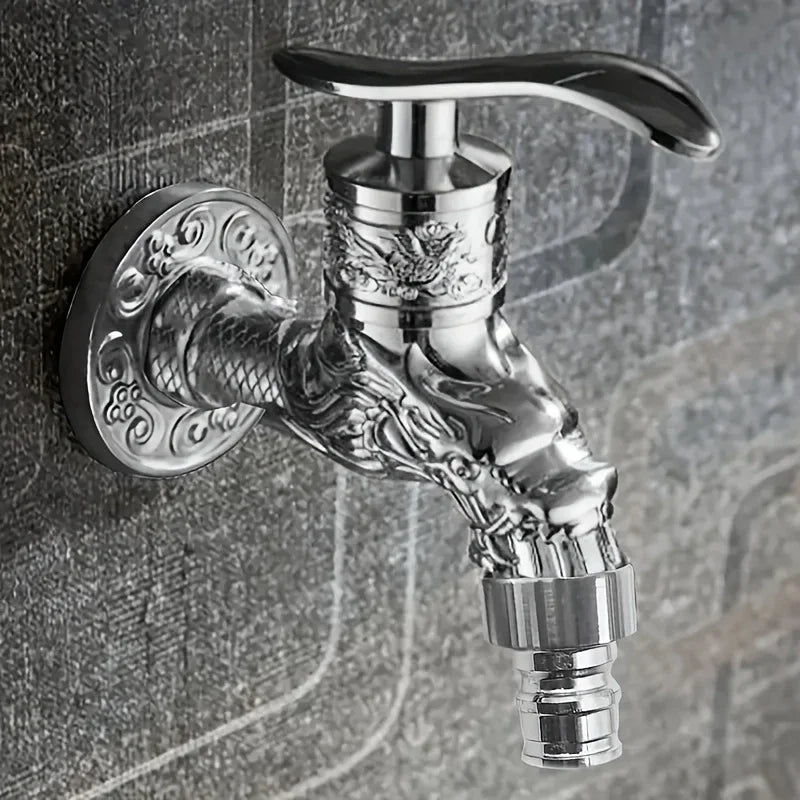 Golden Dragon Wall-Mounted Faucet | Rustic Vintage Single Cold Tap