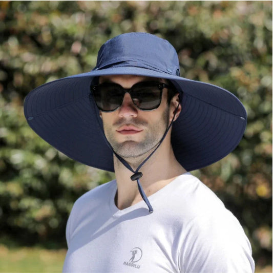 1pc Foldable outdoor large brim UV resistant hat for men, summer sun protection hat, versatile fisherman hat for men Peaceful Pleasures Health and Wellness
