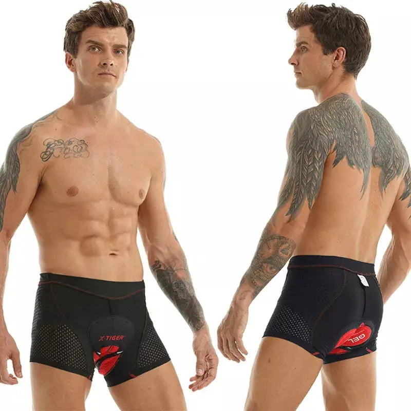 X-TIGER Men's 5D Gel Pad Cycling Shorts – Breathable MTB Bike