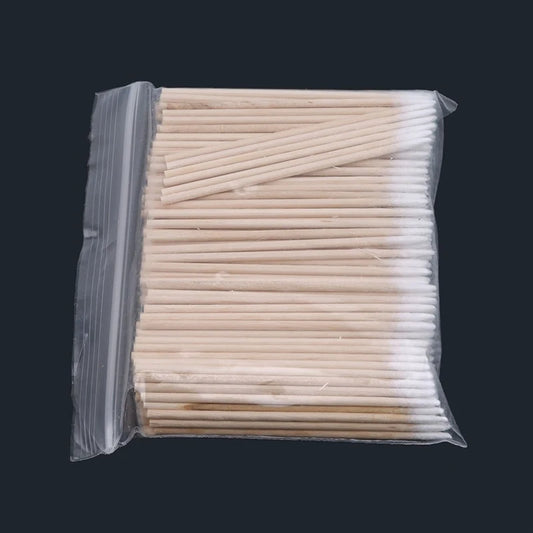 300/500pcs Wooden Tip Cotton Stick Long 7cm 300 Wooden Handle Tip Semi Permanent Embroidered Cotton Swabs Peaceful Pleasures Health and Wellness
