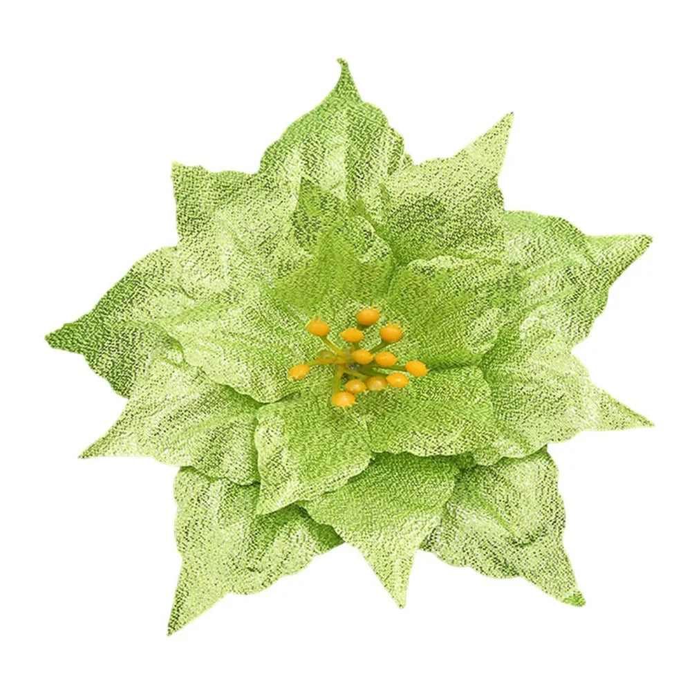 Glitter Poinsettia Christmas Flower Decoration 20cm | 10 Colors