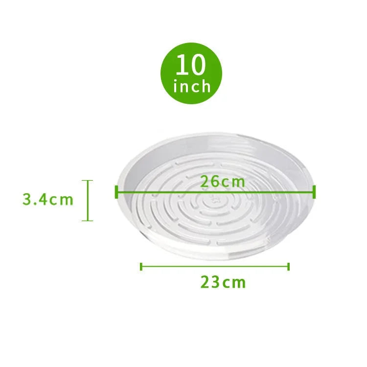 Transparent Plant Saucer Tray Anti-Slip Waterproof 5-Pack