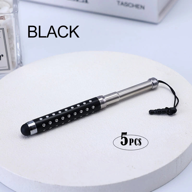 Professional stylus Universal Mobile Phone Touch Screen Accessory Metal Electrostatic Capacitive Pencil Tablet iphone Android Peaceful Pleasures Health and Wellness Black(5pcs)