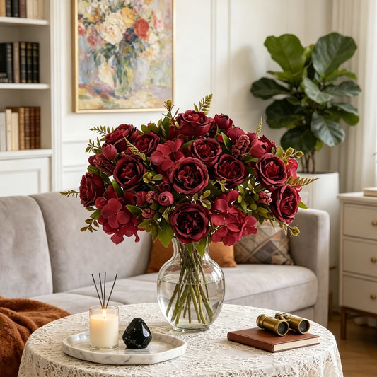 Silk Peony Hydrangea Artificial Flower Bouquet – Wedding & Home Artificial Flower Bouquet Peaceful Pleasures Health and Wellness