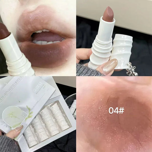 QIBEST Matte Lipstick – Velvet Soft-Mist, Long-Lasting Color Matte Lipstick Oasis Select 04
