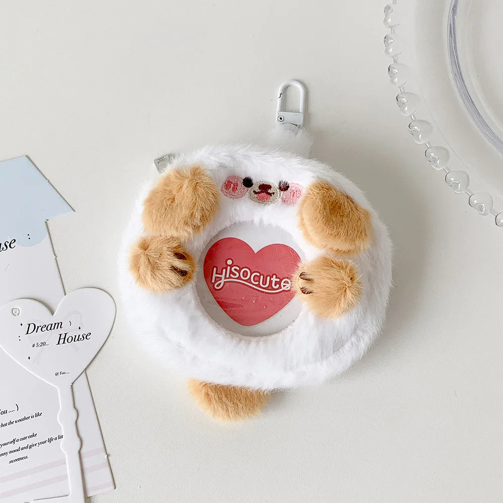 Dopamine Plush Badge Bag Mini Wallet Protective Cover Decorative