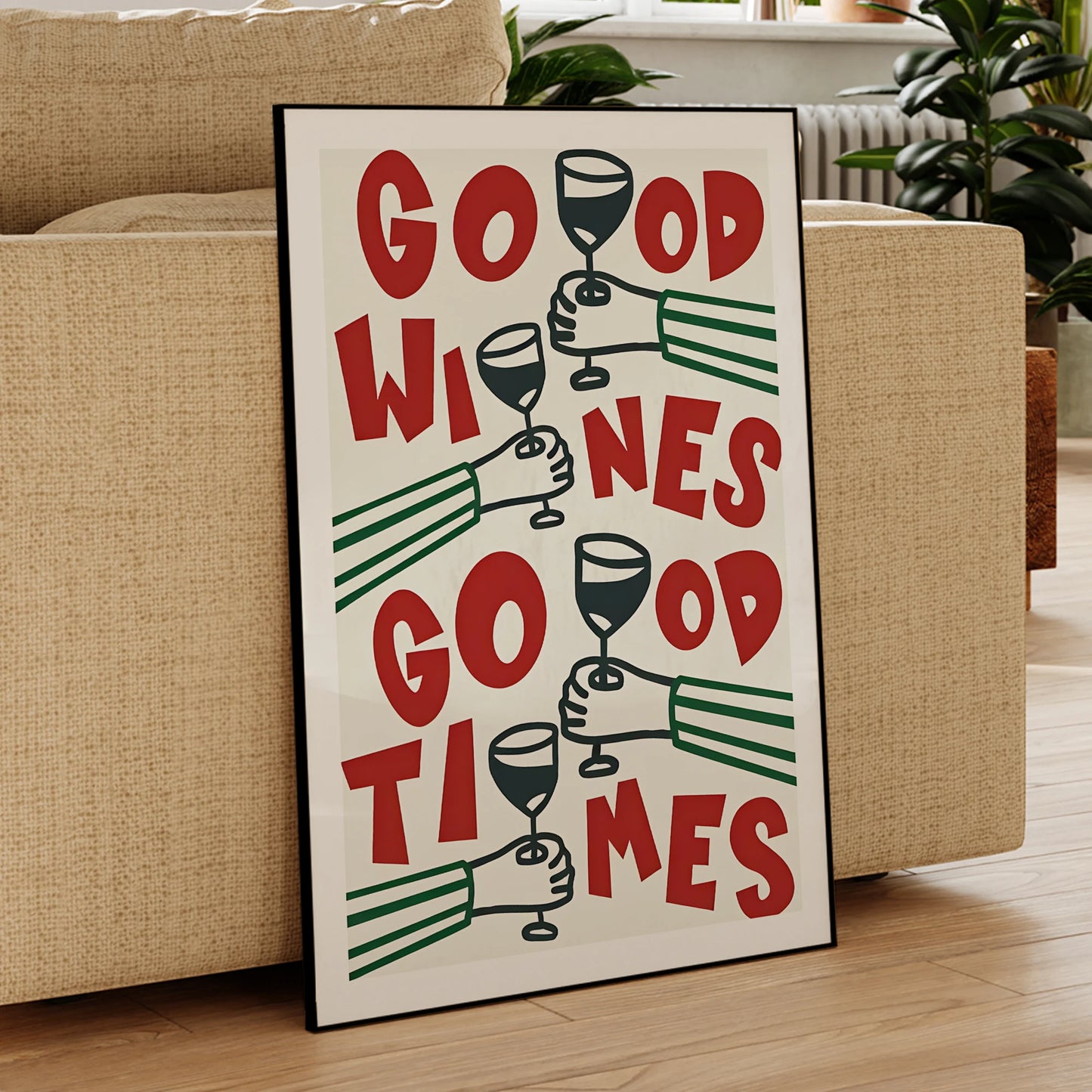 Good Wines Good Times Red And Green Wall Art Prints Canvas Painting Poster Picture For Living Bed Kitchen Room Home Deco Peaceful Pleasures Health and Wellness