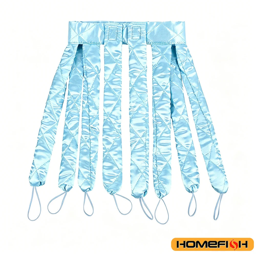 Heatless Curling Rod Headband for Lazy Hair - Silk Ribbon Soft Wave Formers for Sleeping No Heat Curls Peaceful Pleasures Health and Wellness blue2.0 MAGIC TAPE