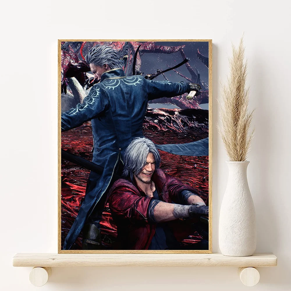 Devil May Cry Anime Poster HD Waterproof PVC Wall Art Decor Anime Wall Poster Peaceful Pleasures Health and Wellness z23 50X70cmNoframe