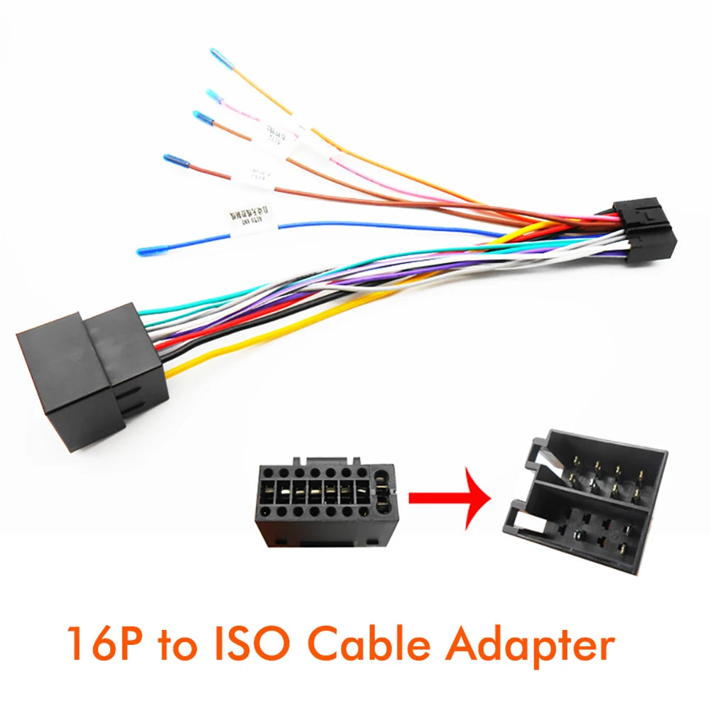 Universal Car Stereo Radio 16Pin ISO Cable Adapters Male Plug Female