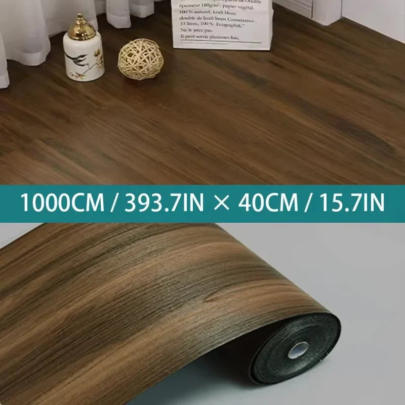 Wood Grain Self-Adhesive Wall Sticker – 40cm Waterproof PVC Roll