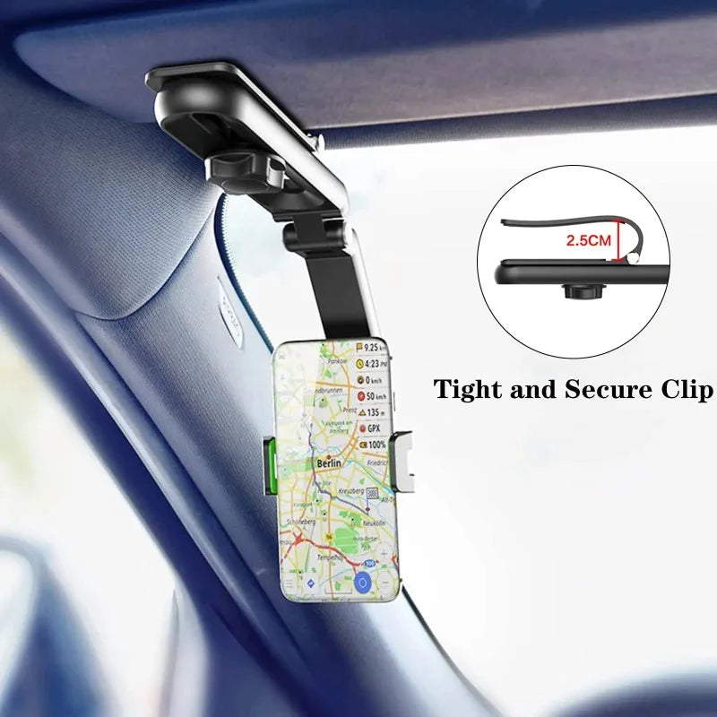Sun Visor Car Phone Holder – 360° Hands-Free Mount for Car