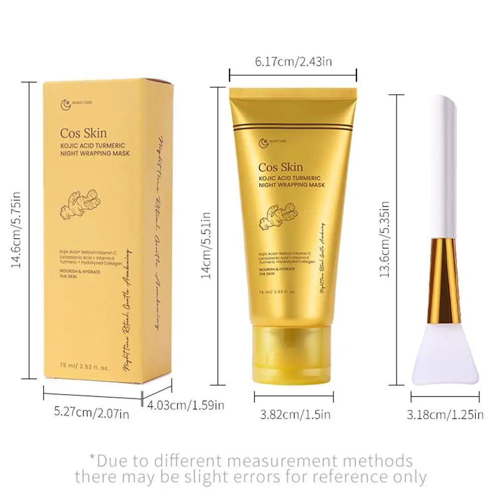 Kojic Acid & Turmeric Overnight Peel-Off Mask | Glowing Skin Overnight Face Mask Peaceful Pleasures Health and Wellness