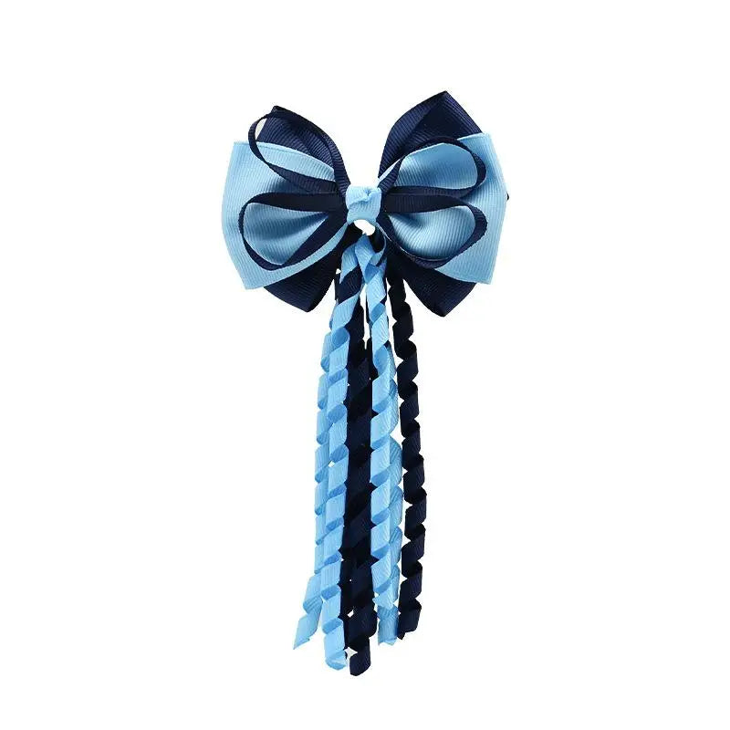 Festival Bow Hair Clips – Curly Ribbon Tassel Hairpins for Girls
