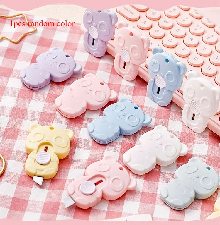 Mini Bear Pocket Utility Knife | Safety Lock Box Cutter Pocket Utility Knife Peaceful Pleasures Health and Wellness 1pcs random color