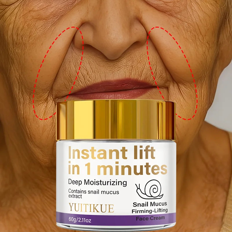 Snail Mucin Firming Cream instantly lifts within 1 minute, deeply moisturizes, and contains snail mucin extract Peaceful Pleasures Health and Wellness