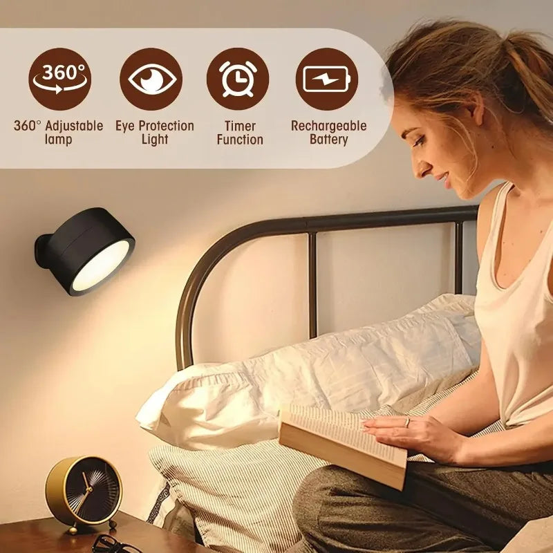 RTONTR Dimmable LED Wall Light | USB Rechargeable Remote