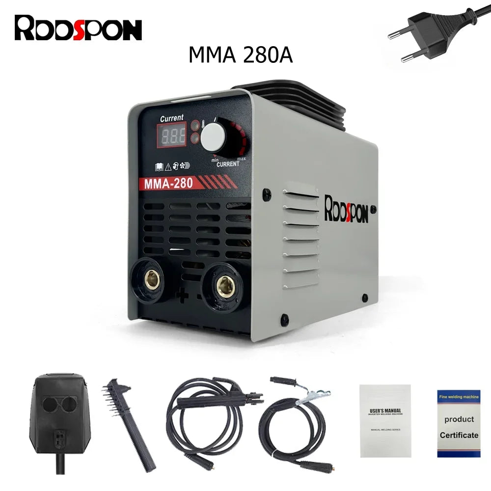 MMA ARC Welding Machines ARC Current Adjustable LED Digital Display Electric Welding Equipment Car Repairing Tools for Household Peaceful Pleasures Health and Wellness Gray Set