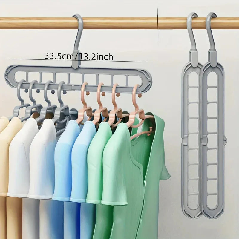 3pcs, Plastic 9-Hole Foldable Hangers, Heavy Duty Space Saving Clothes Organizer Hangers, For Room, Closet, Wardrobe, Home & Dor Peaceful Pleasures Health and Wellness