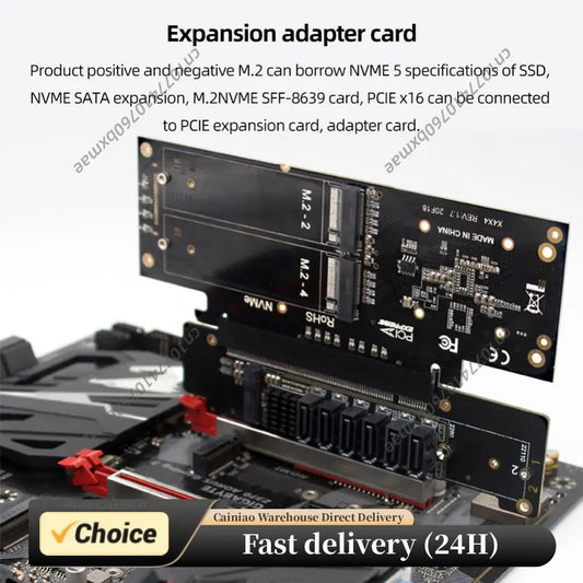 PCIe X16 To X8+X4+X4 Split Expansion Adapter Card PCIE4.0 Expansion Riser Card Extended Card Support 2280/2260/2242/2230 SSD Peaceful Pleasures Health and Wellness