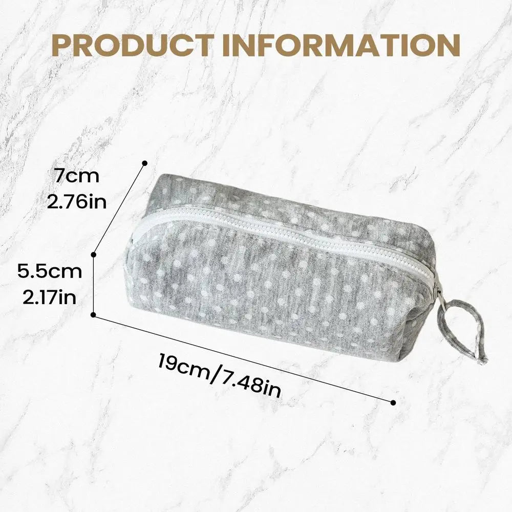Large Capacity Dot Design Pencil Case | Fabric Stationery Pouch