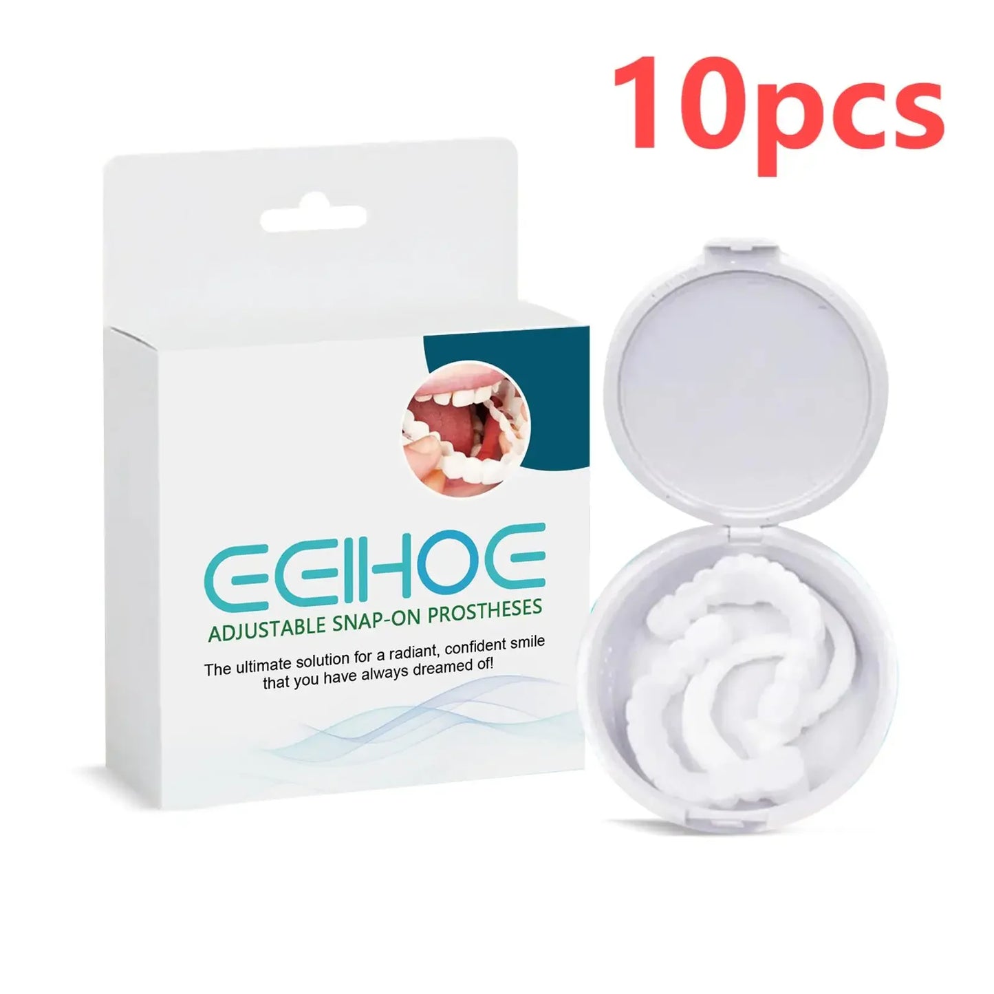 EELHOE Snap-On Veneers – Temporary Tooth Cover for an Instant Smile Peaceful Pleasures Health and Wellness 10pairs boxed
