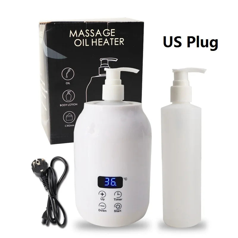 Electric Massage Oil Warmer 250ml | LED Lotion Heater Dispenser