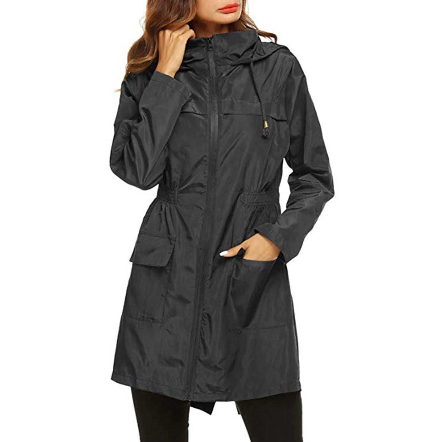 Women Zipper Hooded Raincoat Foldable and Easy to Carry for Adults Teenagers Women Men Peaceful Pleasures Health and Wellness