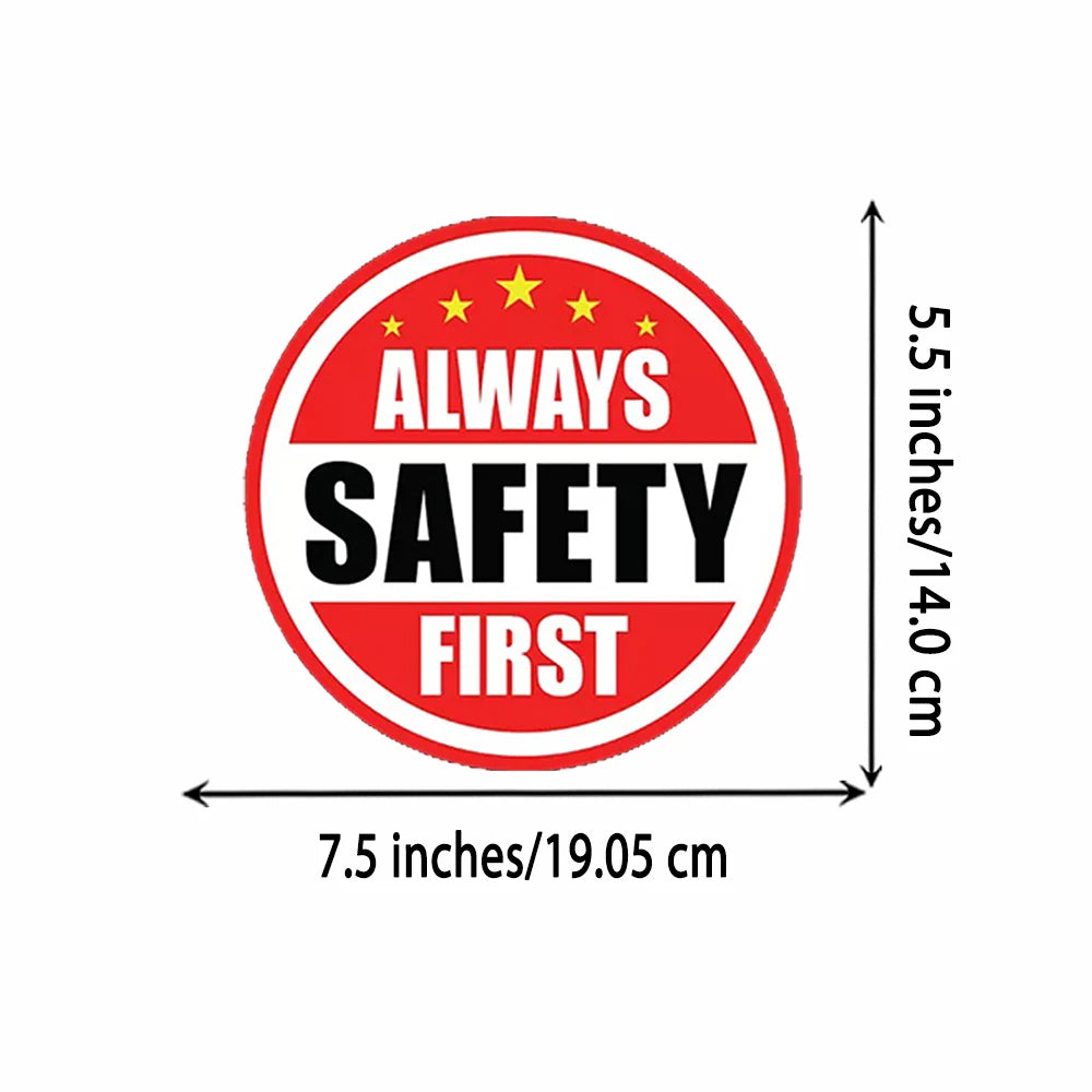 4Pack ALWAYS SAFETY FIRST Hard Hat Sticker Helmet Decal Label Employee Worker Safe 2x2inch Peaceful Pleasures Health and Wellness
