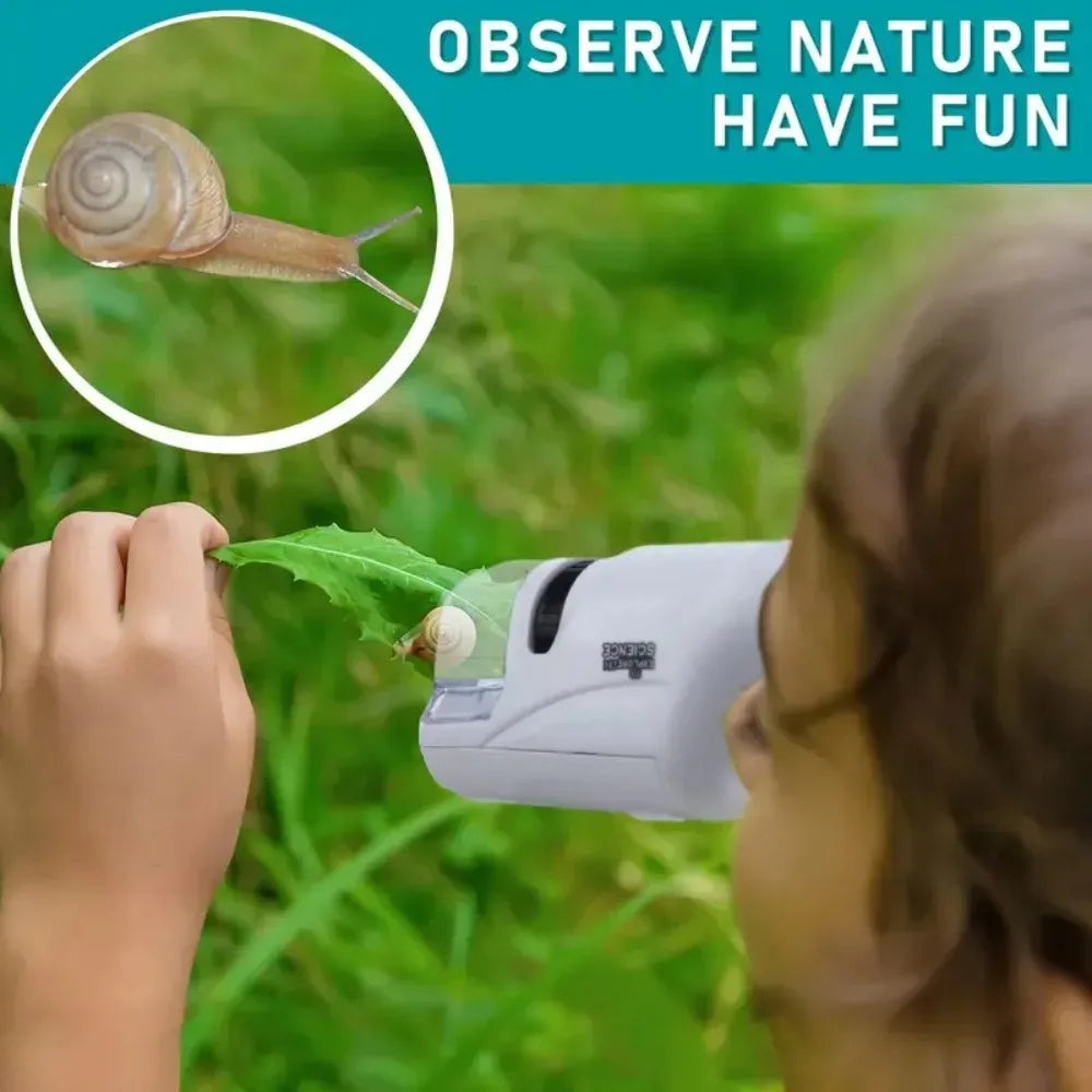 Mini Pocket Handheld Microscope Kit 60X-120X Battery Powered With Lab LED Light For Kids Biological Science Peaceful Pleasures Health and Wellness