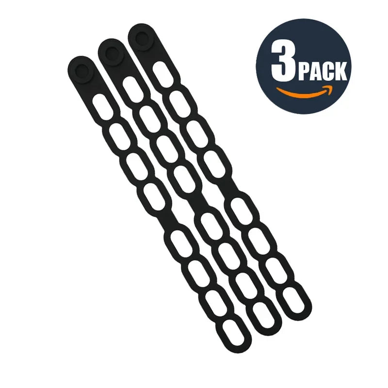 1Pc Stretchable Silicone Lid Strap Splash-Proof Leak-Proof Reusable Fixing Band Safe Material for Dishes Peaceful Pleasures Health and Wellness 3Pcs black