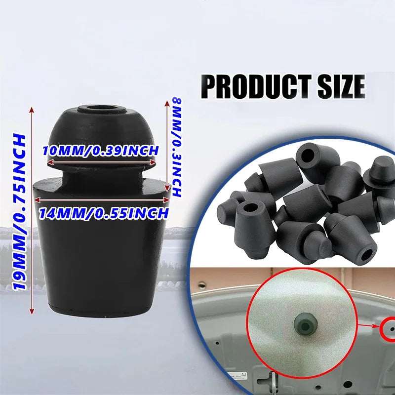 10-Pack Black Rubber Car Door Buffer Bumper Cushion Pads
