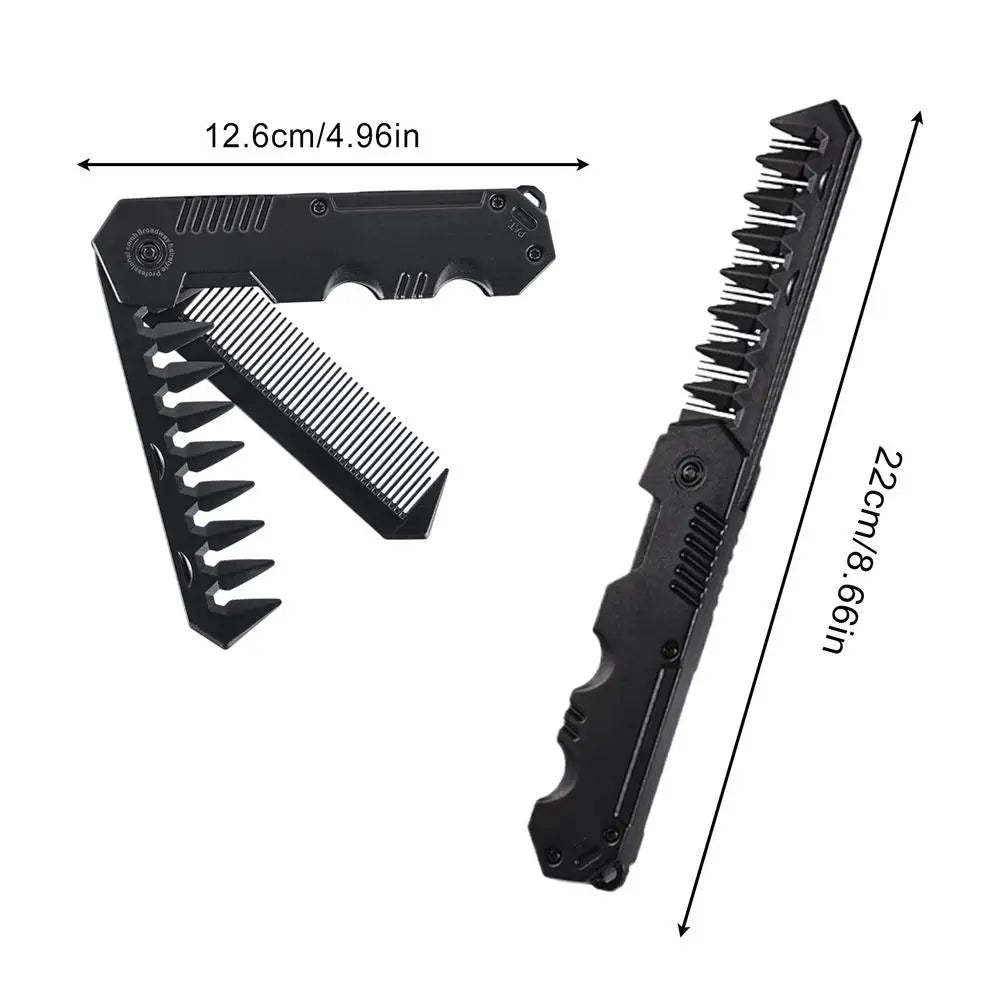 2-in-1 Portable Folding Comb – Wide Tooth & Beard Styling