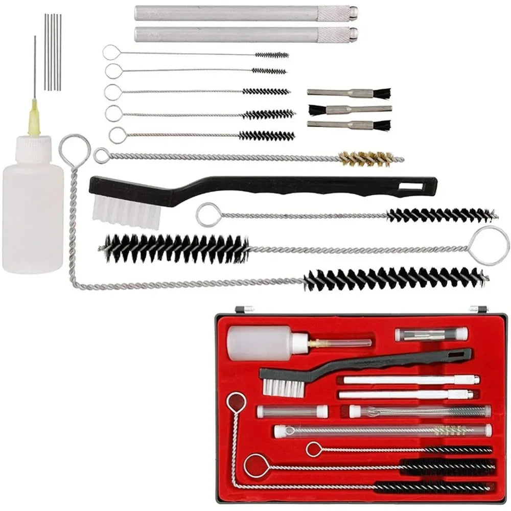 Airbrush Spray Nozzle Cleaning Brush Kit | 17/23Pc + Storage Case