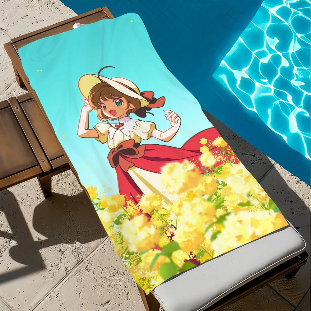 Card Captor Sakura Anime Quick-Dry Beach Towel | Soft & Absorbent Anime Beach Towel Peaceful Pleasures Health and Wellness z3 STJ40x70CM