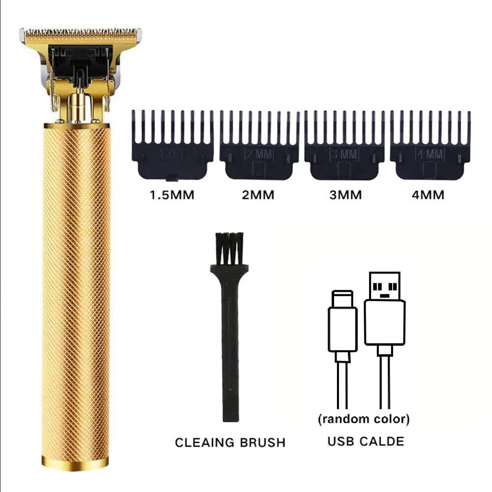 Professional Hair Clipper & Trimmer Set – Rechargeable Barber Kit Peaceful Pleasures Health and Wellness 1 pc T9 (Gold) United States