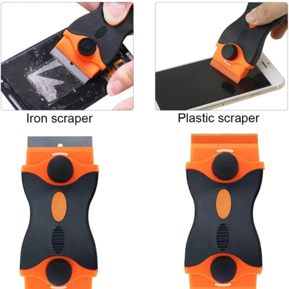 2-in-1 Window Squeegee & Glass Scraper Cleaning Tool