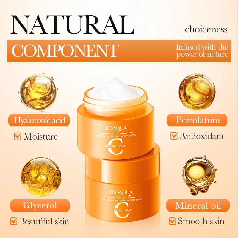 BIOAQUA Vitamin C Skin Care Set – Face & Eye Cream Kit
