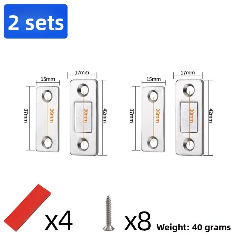 Magnetic Cabinet Catch L-Shaped Punch-Free Invisible Door Closer