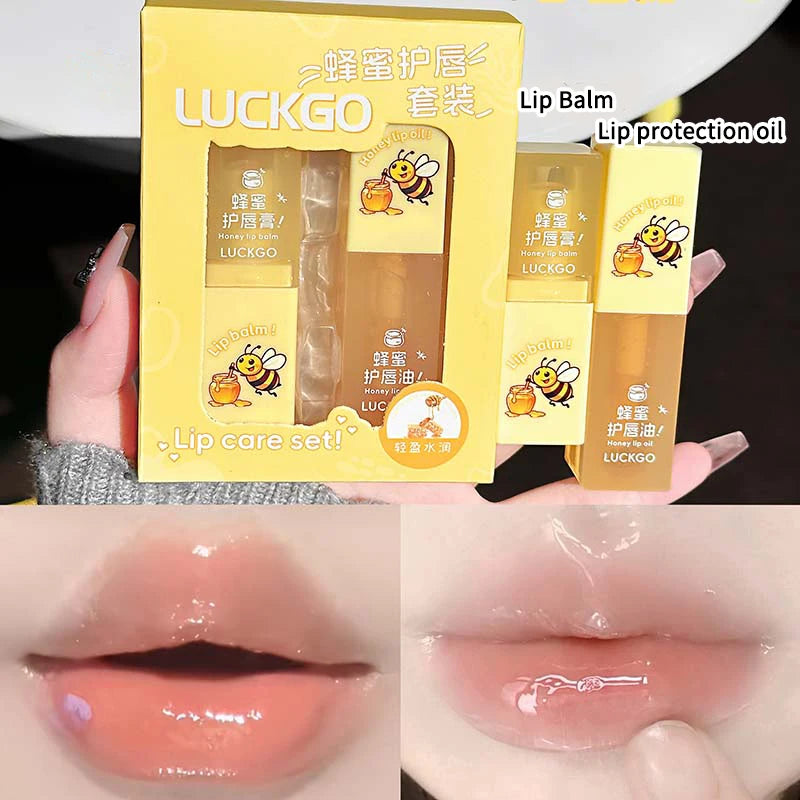 Cappuvini Honey Lip Care Set – Lip Mask & Oil for Soft Lips