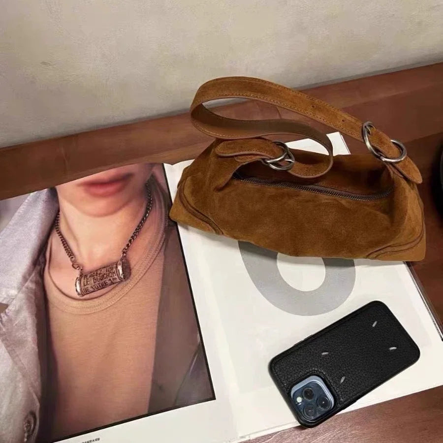 New Versatile Vintage Niche Texture Armpit Bag New Autumn Women Motorcycle Bag Minimalist Shoulder Bags Casual Commuter Handbag Peaceful Pleasures Health and Wellness
