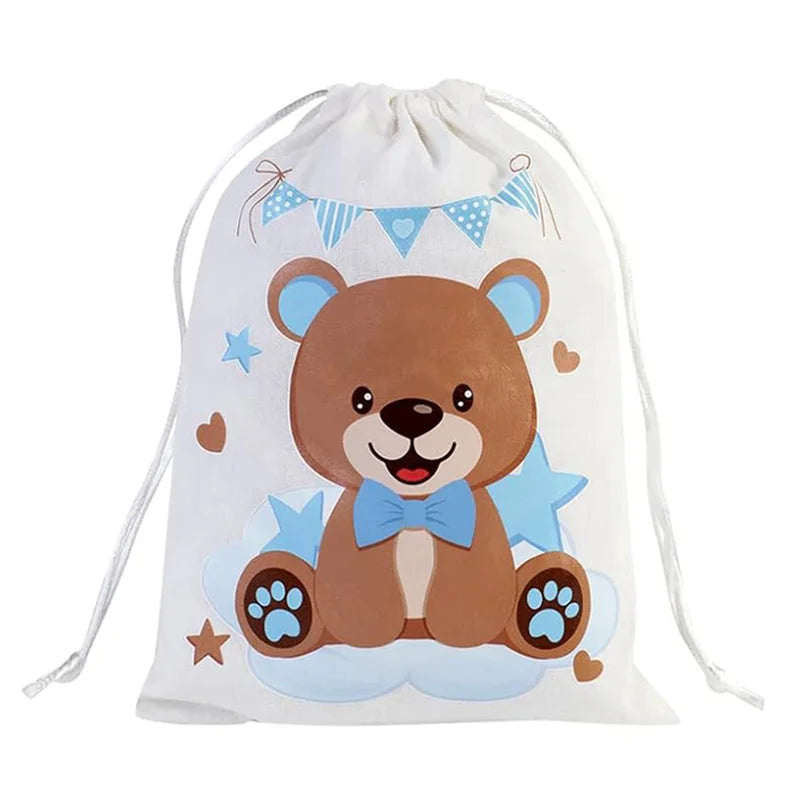 5-Pack Teddy Bear Candy Gift Bags – Birthday & Baby Shower